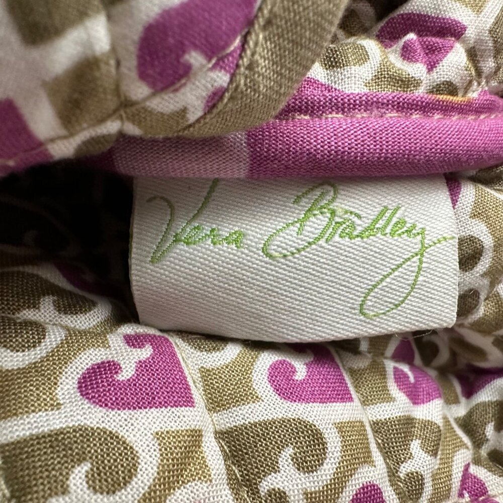 Vera Bradley Tote Zippered Small Floral Portobello Purple Floral Misprint Flaw - Picture 4 of 12